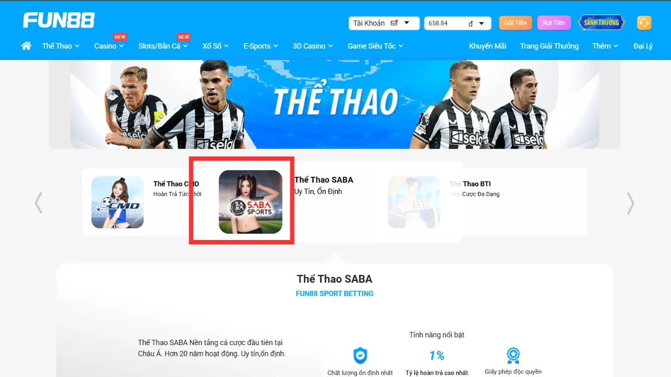 Chương trình khuyến mãi áp dụng cho các thành viên khi chơi tại sảnh SABA