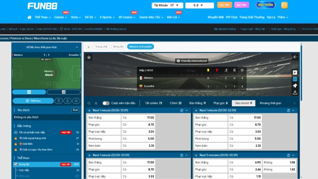Cập nhật hình thức đọc kèo giao bóng trước