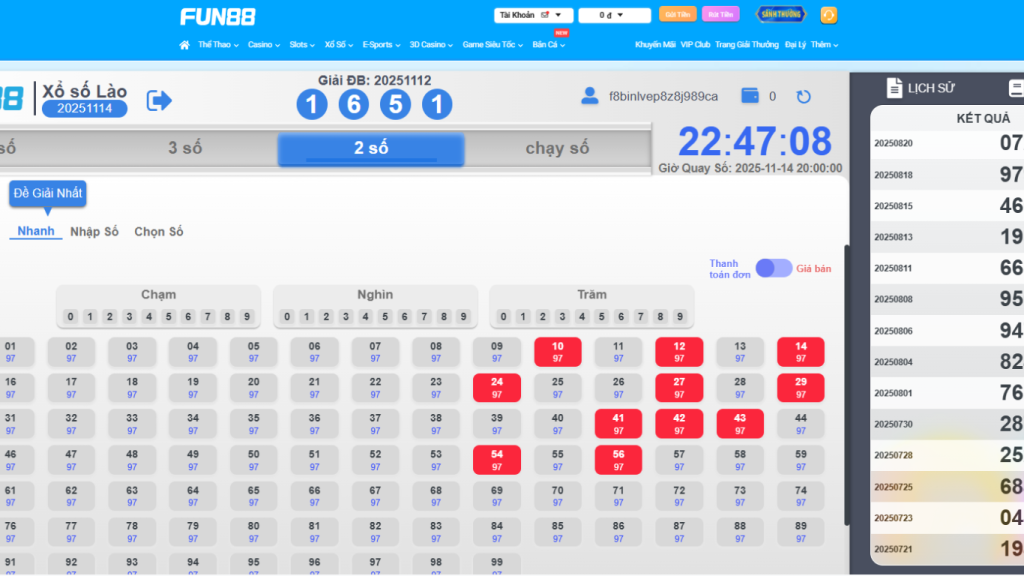 Trò chơi công bố tỷ lệ trả thưởng rõ ràng