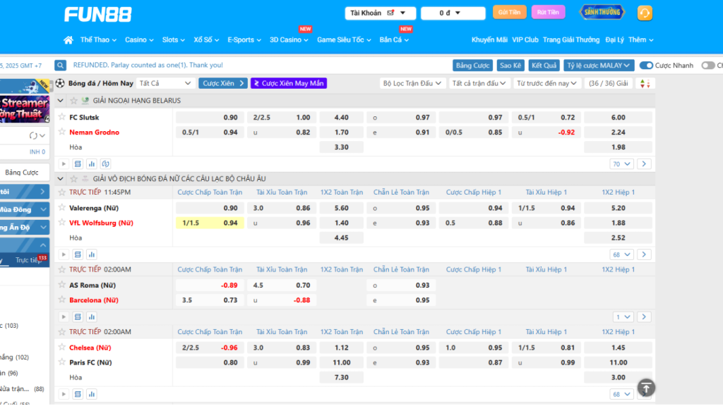 Thông tin khái niệm kèo chấp 1.25